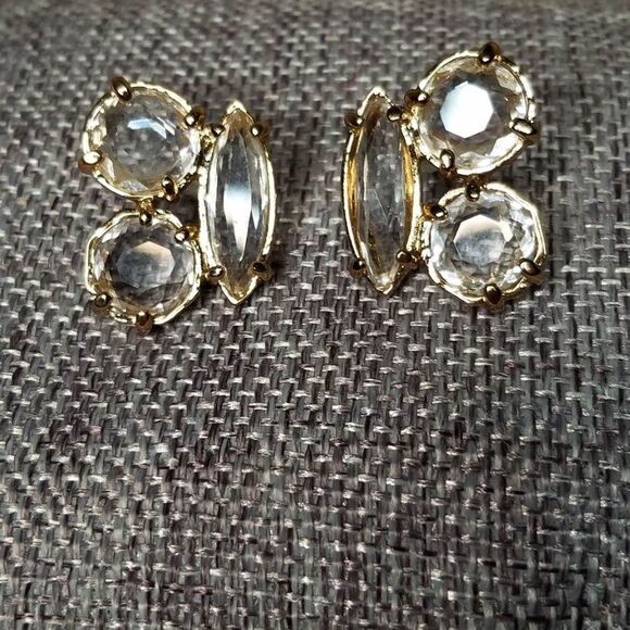 Kate Spade 3 Stone 14K Gold Filed Studs - Picture 7 of 9